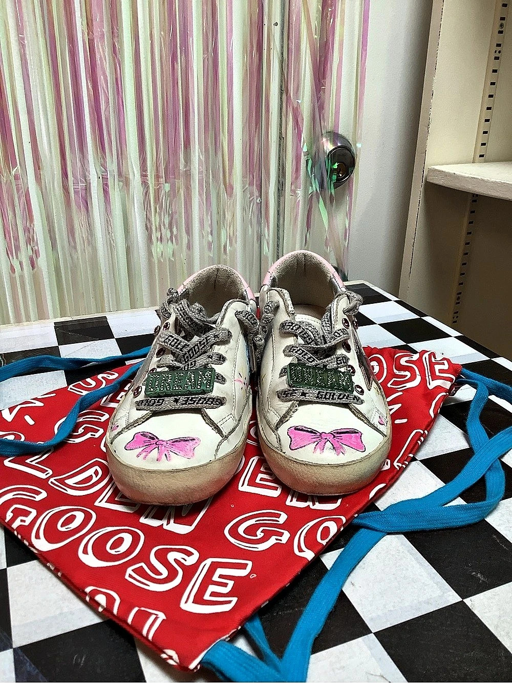 Golden Goose Super-Star Sneakers in White & Pink